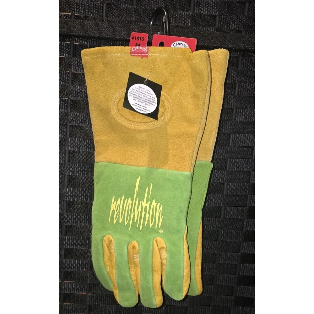 Caiman‎ 1816-4 Revolution Deerskin Welding Gloves MIG Stick FR Gauntlet Cuff MED